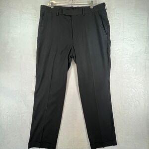 Unlisted Kenneth Cole Dress Pants Mens 35x30 *Meas 36x30 Black Pinstripe Cuffed